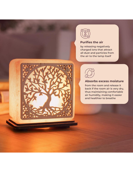 Lámpara de Sal del Himalaya DENOCH 15 cm - Purificador de Aire