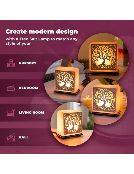 Lámpara de Sal del Himalaya DENOCH 15 cm - Purificador de Aire