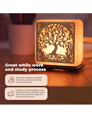Lámpara de Sal del Himalaya DENOCH 15 cm - Purificador de Aire