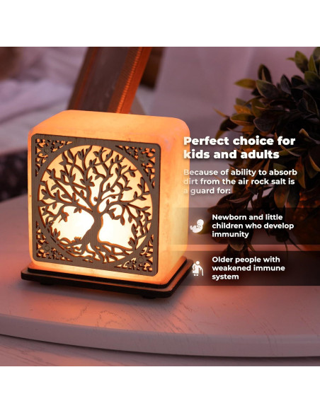 Lámpara de Sal del Himalaya DENOCH 15 cm - Purificador de Aire