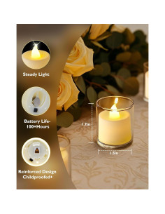 Velas LED Votivas Amagic 24 Paquete Marfil 3.81cm 2