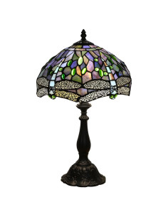 Lámpara de Mesa Tiffany Fumat Dragón Azul 30.48cm LED E26