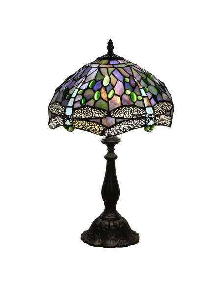 Lámpara de Mesa Tiffany Fumat Dragón Azul 30.48cm LED E26