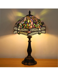 Lámpara de Mesa Tiffany Fumat Dragón Azul 30.48cm LED E26 2