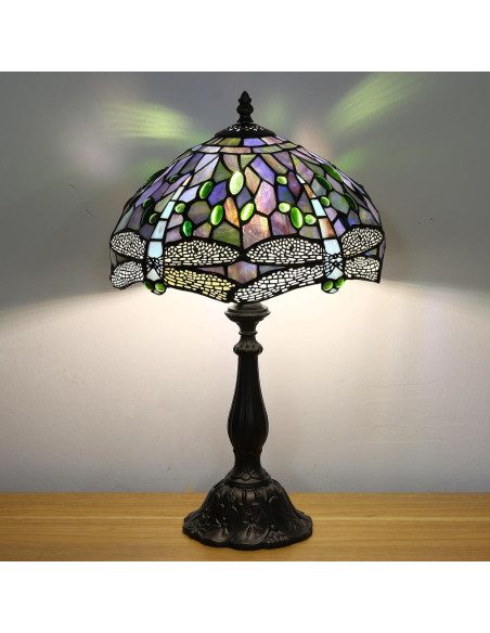 Lámpara de Mesa Tiffany Fumat Dragón Azul 30.48cm LED E26