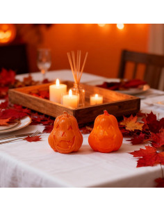 2 Velas LED Sin Llama Calabaza con Control Remoto - Decoración Halloween 2