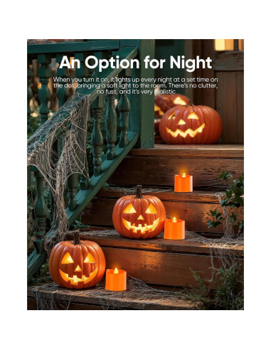 Homemory 12 Velas LED Sin Llama Naranja con Control Remoto