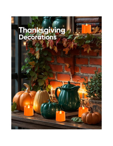 Homemory 12 Velas LED Sin Llama Naranja con Control Remoto