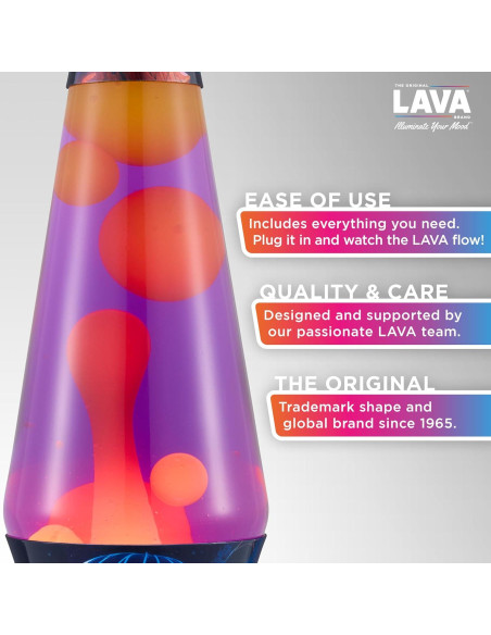 Lámpara de Movimiento LAVA Original 14.5" Púrpura y Amarilla