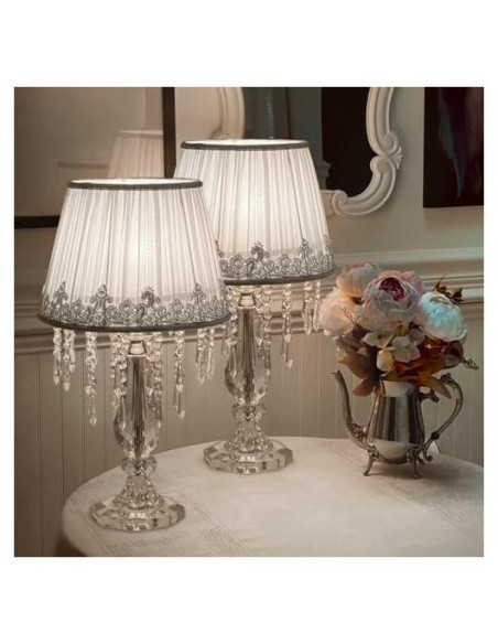 Juego de 2 Lámparas de Mesa de Cristal Moooni Regulables 32.5x58cm