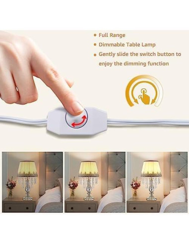 Juego de 2 Lámparas de Mesa de Cristal Moooni Regulables 32.5x58cm