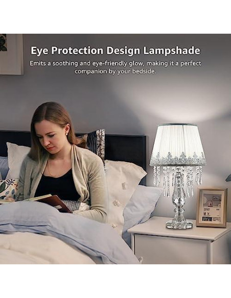 Juego de 2 Lámparas de Mesa de Cristal Moooni Regulables 32.5x58cm