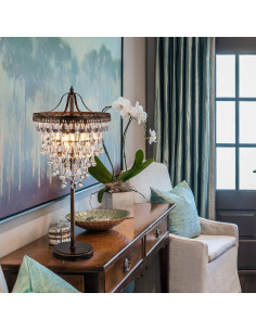 Lámpara de Mesa de Cristal Tochic 3 Luces Regulable 72 cm 2