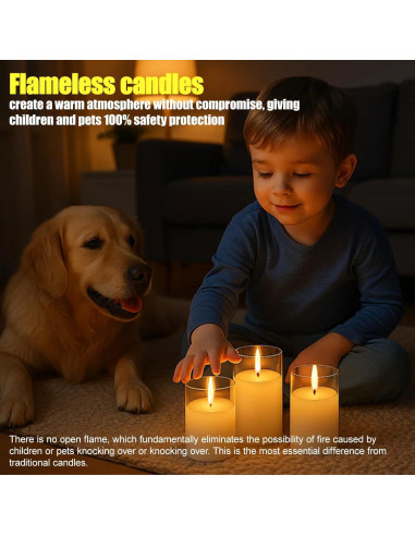 Conjunto de 3 Velas Recargables SORALEK con Control Remoto