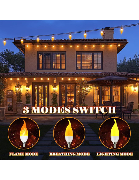 Bombillas LED E12 Parpadeantes Efecto Llama - 6 Piezas