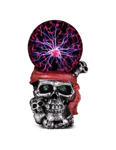 Lámpara de Plasma Táctil Calavera Pirata 19.81 cm Roja