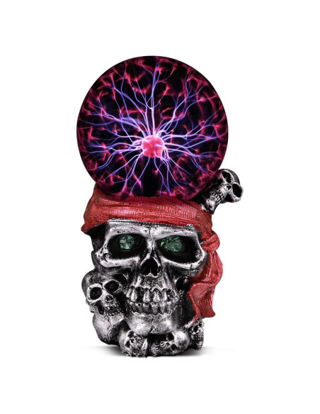 Lámpara de Plasma Táctil Calavera Pirata 19.81 cm Roja