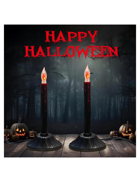 Paquete de 2 lámparas de vela eléctricas negras C18 para Halloween
