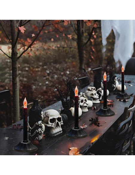 Paquete de 2 lámparas de vela eléctricas negras C18 para Halloween