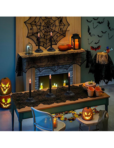 Paquete de 2 lámparas de vela eléctricas negras C18 para Halloween