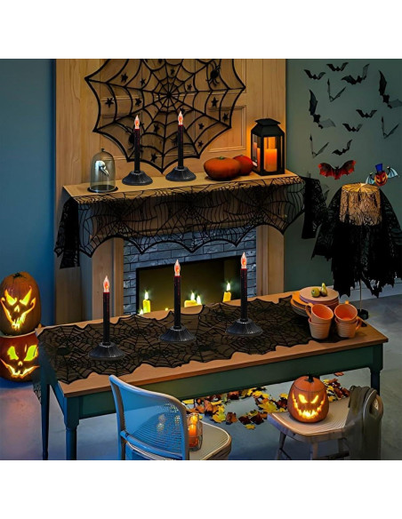 Paquete de 2 lámparas de vela eléctricas negras C18 para Halloween