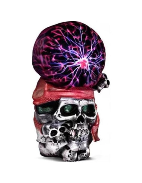 Lámpara de Plasma Táctil Calavera Pirata 19.81 cm Roja
