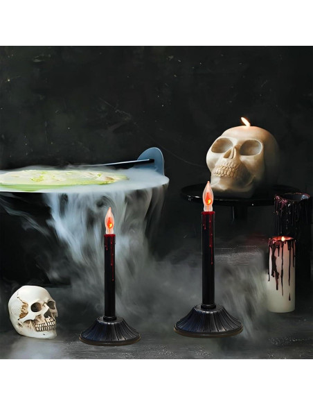 Paquete de 2 lámparas de vela eléctricas negras C18 para Halloween