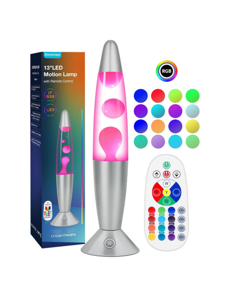 Lámpara de Movimiento Líquido LED Elomavapa 33 cm Rosa 17 Colores