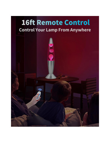 Lámpara de Movimiento Líquido LED Elomavapa 33 cm Rosa 17 Colores