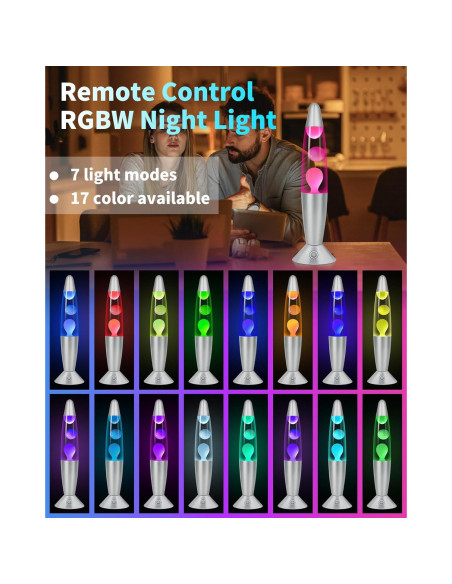 Lámpara de Movimiento Líquido LED Elomavapa 33 cm Rosa 17 Colores