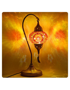 Lámpara de Mesa Yarra-Decor Turca de Mosaico 19cm LED Rojo