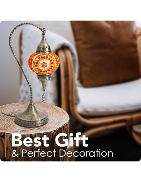 Lámpara de Mesa Yarra-Decor Turca de Mosaico 19cm LED Rojo
