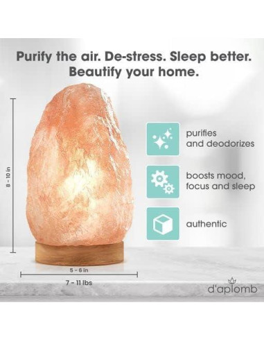 Lámpara de Sal Natural d'aplomb Himalaya 5.44 kg Regulador