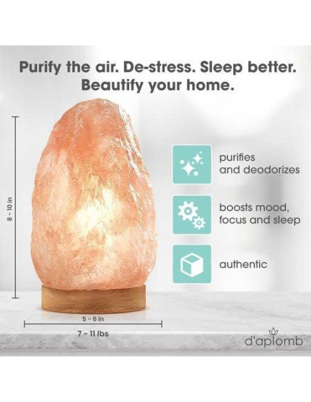 Lámpara de Sal Natural d'aplomb Himalaya 5.44 kg Regulador