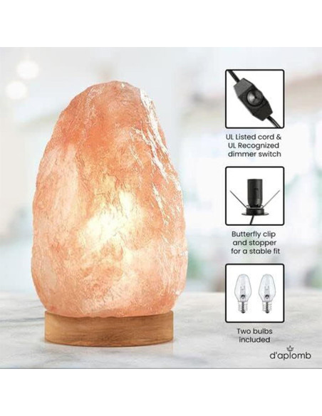 Lámpara de Sal Natural d'aplomb Himalaya 5.44 kg Regulador
