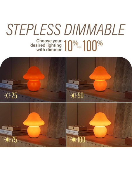 Lámpara de Hongo Soilsiu MR003 - Luz LED Ajustable Naranja