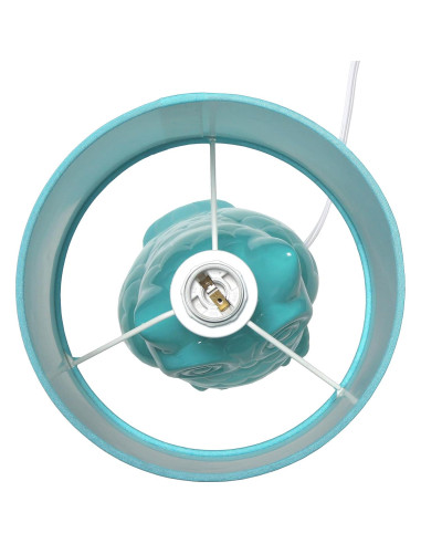 Lámpara de Mesa Cerámica Búho 12.8" Azul Tiffany Diseños Simples