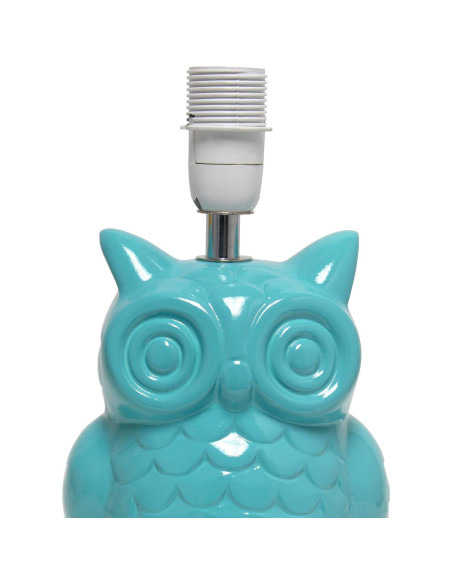 Lámpara de Mesa Cerámica Búho 12.8" Azul Tiffany Diseños Simples