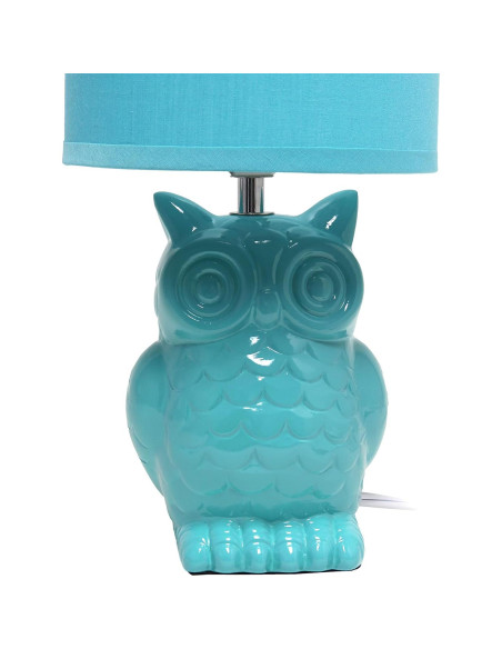Lámpara de Mesa Cerámica Búho 12.8" Azul Tiffany Diseños Simples