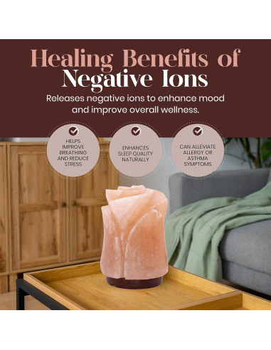 Lámpara de Sal Rosa del Himalaya Spantik Tulipán 15W