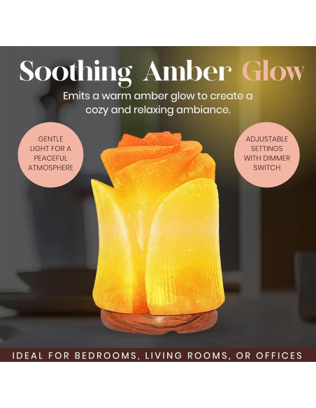 Lámpara de Sal Rosa del Himalaya Spantik Tulipán 15W