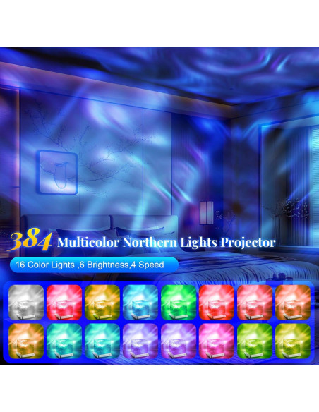 Proyector de Luces del Norte LETOUR Cubo Oceánico RGB 30 Modos