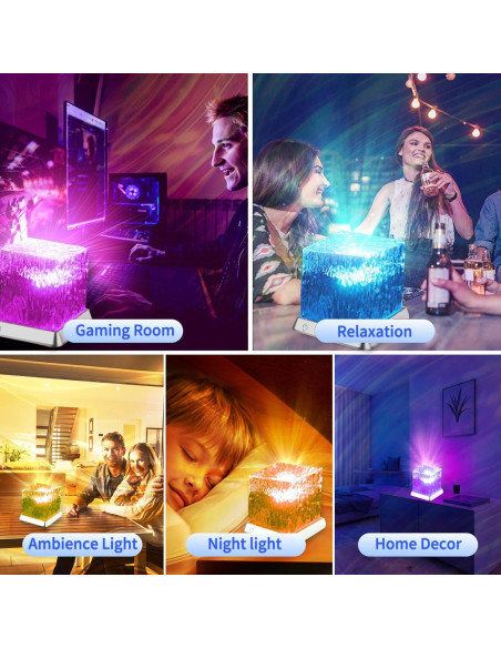 Proyector de Luces del Norte LETOUR Cubo Oceánico RGB 30 Modos