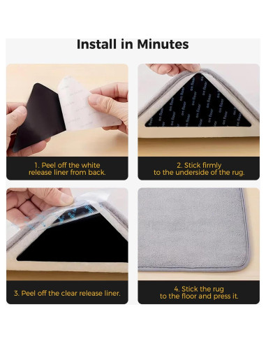 Cinta Antideslizante para Alfombras Mizuosre 12 Pcs 15x7.5 cm