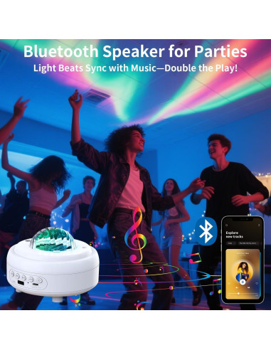 Proyector de Estrellas GDSZBYSM 2400mAh Inalámbrico 8 Modos