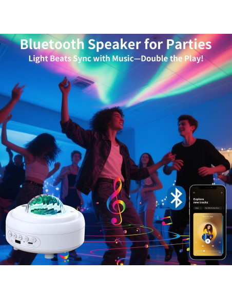 Proyector de Estrellas GDSZBYSM 2400mAh Inalámbrico 8 Modos