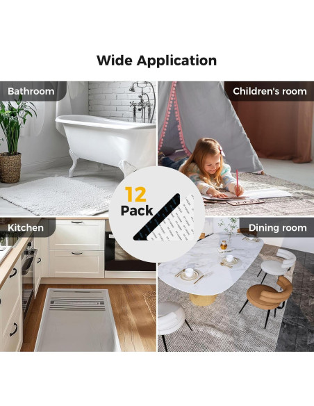 Cinta Antideslizante para Alfombras Mizuosre 12 Pcs 15x7.5 cm