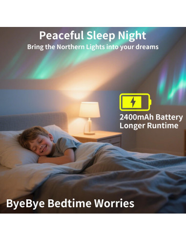 Proyector de Estrellas GDSZBYSM 2400mAh Inalámbrico 8 Modos