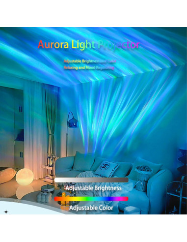 Proyector de Aurora Boreal Growalleter 11cm 16 Colores Recargable