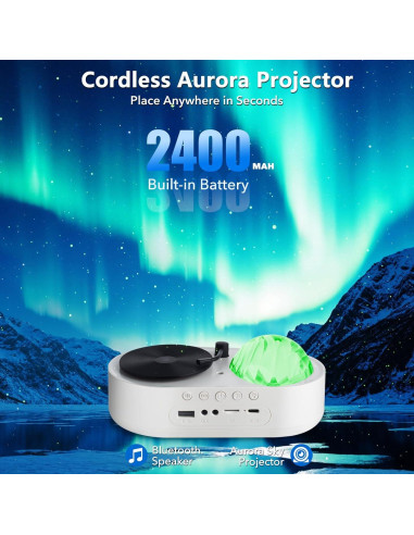 Proyector Galáctico Aurora Avkast con Altavoz Bluetooth 2400mAh